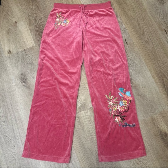 BCBGMaxAzria Pink Velour Pants - Picture 1 of 6